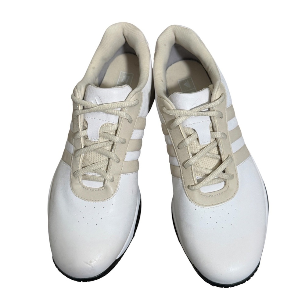 Adidas Vintage Beacon Spiked Golf Shoes White Beige Athletic Sporty Women's 8.5